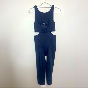 For Love & Lemons Chloe Midnight Blue Ribbed One Piece Unitard Size S